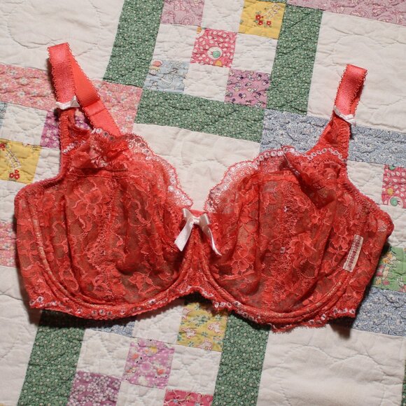 Ewa Michalak SM Koralik Orange lace balconette bra 85F - Picture 1 of 4
